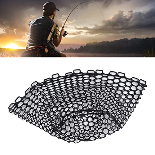Fly Fishing Net, Durable Black Replacement with 12.6 Inch Depth and Non- Rubber Mesh, Landing Netbag for Anglers Trout Bass River Lake Fishing