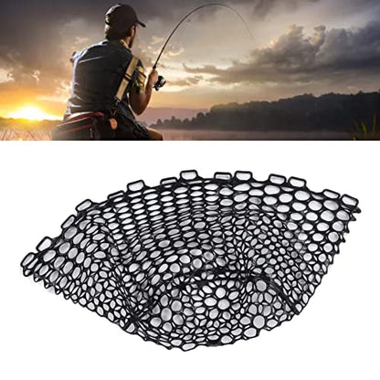 Fly Fishing Net, Durable Black Replacement with 12.6 Inch Depth and Non- Rubber Mesh, Landing Netbag for Anglers Trout Bass River Lake Fishing