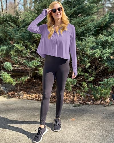 G4Free Skimetic Womens UPF 50+ Sun Hoodie Shirts - Quick Dry Running Jacket Long Sleeve Rash Guard Zip Pocket Hiking Athlete - color: Gray Purple, size: X-Small