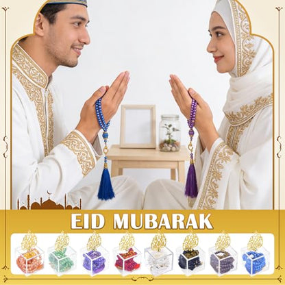 EUBUY 16 Sets Islamic Prayer Beads Bulk Ramadan Eid Al Adha Gifts 99 Beads Muslim Festival Rosary Islamic Eid Al Adha Party Gifts for Ramadan Wedding Muslim Festival Birthday