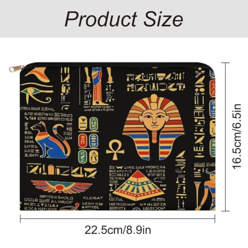 Ancient Egyptian Artifacts Makeup Bag for Women, Cosmetic Pouch Travel Toiletry Organizer Bag 8.9"x6.5" Polyester - color: Ancient Egyptian Artifacts
