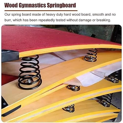 Gymnastics Springboard, Big Kids Junior with Springs - Anti-Skid Vaulting Equipment for Home Gym, School Training - size: 4 Springs 50x80x20cm