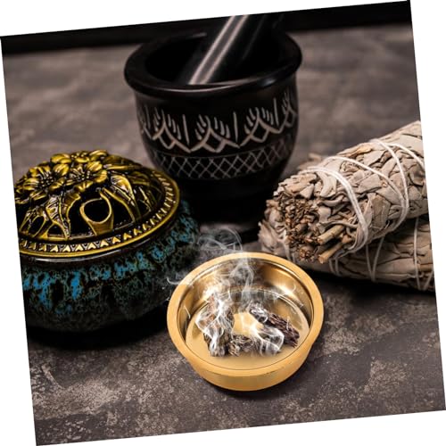6Pcs Incense Burner Replacement Plates 2.36 Inch Small Round Censer Dish for Arabic Aromatherapy Holder Accessories with Hole-Free Design