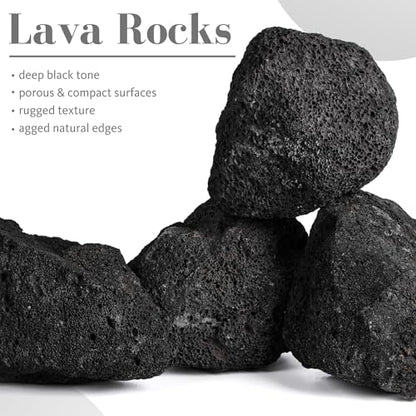 2.2-6.1 Inches Natural Black Lava Rock, 4 PCS Small Aquarium Rocks for Aquascaping, Terrariums, Reptile Tanks & Aquarium Décor - size: 2.2-6.1 in