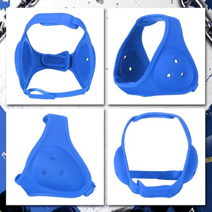 Jerify 3 Pcs Wrestling Headgear for Kids Youth Soft Grappling Headgear Wrestling Adjustable Ear Guard Protective(Blue) - color: Blue