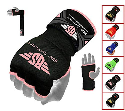 BeSmart Pro Training Ladies Boxing Inner Gloves Hand Wraps MMA Fist Protector Bandages Mitts - color: Pink, size: Large