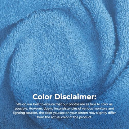 Avalon Towels Salon Towel - Sky Blue Hand Towels Bulk Pack of 24 - 100% Cotton Absorbent Spa, Facial & Gym Towel for Working Out - 16x27 Inches (Not Bleach Proof) - color: Skyblue