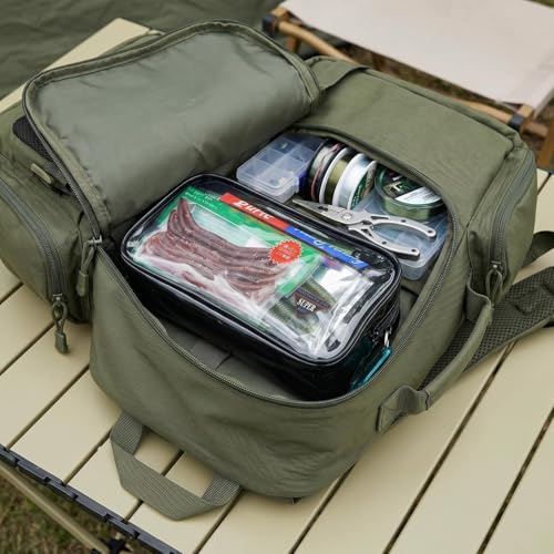 2 Pcs Water-Resistant Fishing Tackle Storage Bags,Premium Fishing Accessory Pouch,Fishing Bait Lures Storage Bags for Soft Plastics and Fishing Gear, Durable & Tough Build, Large Capacity | Premium Fishing Accessory Pouch, For Soft Plastics & Fishing Gear