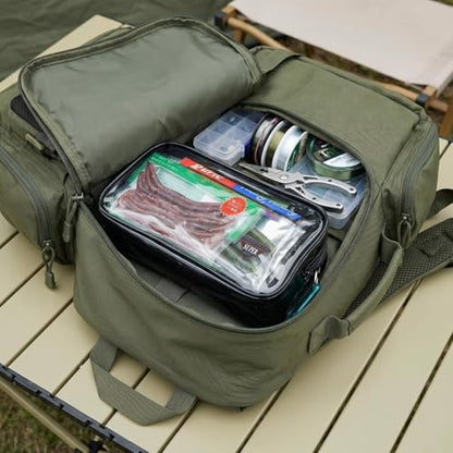 2 Pcs Water-Resistant Fishing Tackle Storage Bags,Premium Fishing Accessory Pouch,Fishing Bait Lures Storage Bags for Soft Plastics and Fishing Gear, Durable & Tough Build, Large Capacity | Premium Fishing Accessory Pouch, For Soft Plastics & Fishing Gear