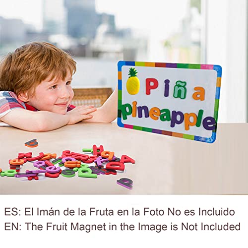 Spanish & English Magnetic Alphabet Letters & Number ABC Magnets Whiteboard, Letras Españolas Y Números Magnéticos para Niños, Educational Learning Toys for Kids Classroom Teaching Tool (4 Sets ES1) - style: 4 Sets ES1