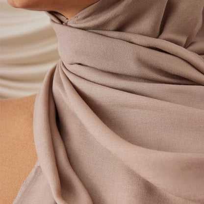 Modest Summer Woven Hijab | Premium Lightweight, Soft Touch Hijab for Women - color: Warm Sand