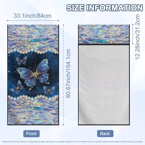 Butterfly Galaxy Print Car Seat Hoodie Towel Sweat Towels for Car Seats Multi-Purpose Towel Automotive Seat Covers with Storage Bag, 60 x 33 Inch, Easy to Install - color: Blue-Butterfly Galaxy