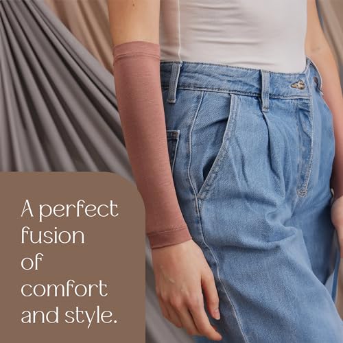 Modest Arm Cover | Jersey Arm Cover | Modest Sleeve Covering for Muslim Women - color: Dusty Rose