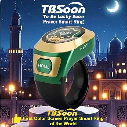 Color Screen Tasbih Smart Ring,Tasbeeh Counters,Prayer Smart Ring,Replaceable Pictures,Electronic Rosary,Forgiveness ring,Large Battery,Large Screen Display,Eid al-Fitr Eid al-Adha Ramadan Gift - color: White