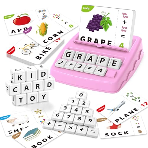 Yolscue Montessori Matching Letter Games,Educational Toys for 3-8 Year Olds Boys Girls,Alphabet Learning Toys for Kids Ages 3-8 Years,Birthday Party Gifts for 3-8 Year Olds Boys Girls(Pink) - color: Pink
