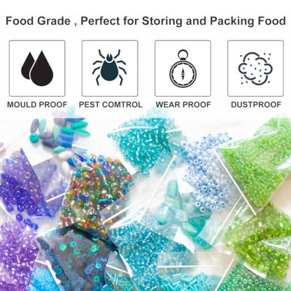 2''x 2'', (Pack of 100) 2 mil Thick Clear Plastic Reclosable Zip Poly Bags with Resealable Lock Seal Zipper for Photo, Jewelry, Bakery, Treats, Travel, Storage, Packaging & Shipping - size: 2" x 2"