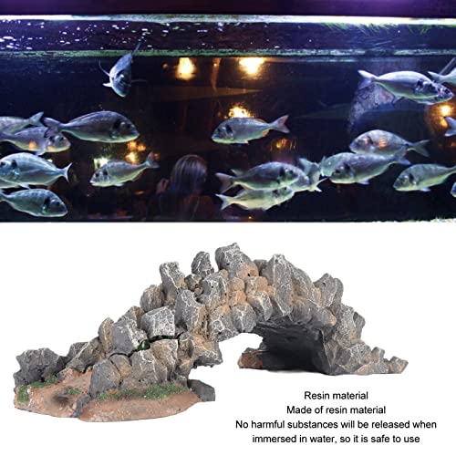 Aquarium Bridge Decoration Resin Arch Bridge Ornament for Fish Tank Landscaping Small Fish Hideout Decor