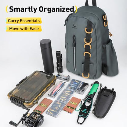 Small Fishing Bag with Rod Strap, Portable & Lightweight, Fish Small Tackle bag – Fits Tackle Boxes & Gear,Move Freely, Cast Smoothly - Fishing Gifts for Men - color: Graphite