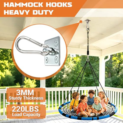 4Pcs M6 304 Stainless Steel Heavy Duty Pad Eye Plates w/Snap Hooks | Rustproof 304 SS Pad Eye Plates w/ Hooks, Heavy Duty for Indoor Outdoor Use, Fits Hammock Swing Yoga Sling Ceiling Mount - size: 4pk M6