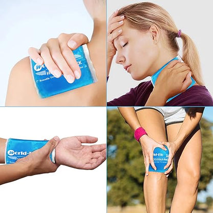 Soft Cold Packs for Injuries Reusable 4 Pack, Hot and Cold Gel Pack for Headaches, Joint Pain Relief, Comfort Ice Gel Pack Flexible Therapy on Neck, Ankle, Knee, Leg, Shoulder, Elbow, Wrist, Feet - color: 5.5" X 5.1" - 4 Ice Packs
