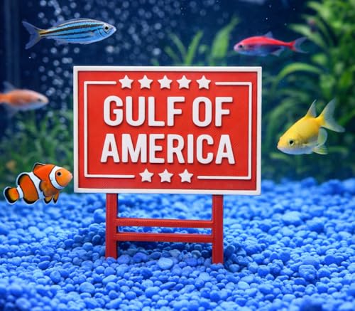Gulf of America Aquarium Decor MAGA Make America Great Again Sign Decor for Fish Tank Betta Fish Tank Trump Sign Garden for Planter