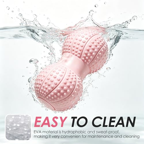 Large Peanut Massage Ball 4.3" Double Lacrosse Ball for Myofascial Release | Hard lacrosse ball for deep tissue, yoga, acupoint pressure, trigger point and muscle relaxer therapy - color: Pink-large Peanut Ball