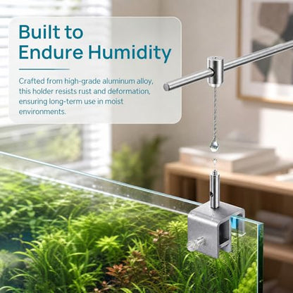 Totority Aluminum Alloy Fish Tank Light Holder, Adjustable Aquarium LED Lighting Stand Kit, Anti-Rust Hanging Bracket Support for Planted Tanks & Aluminum Decorations, Silver