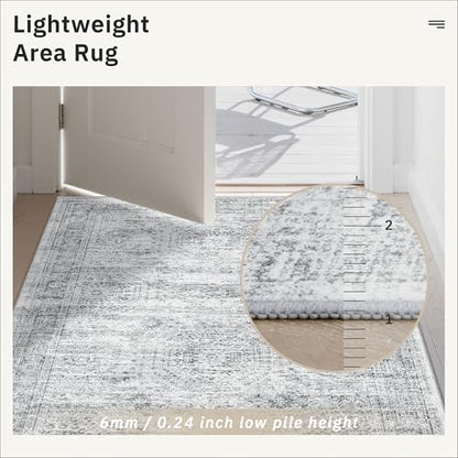 Soalmost 2x4 Washable Rugs for Kitchen, Entryway, Small Area Rug Grey - color: Grey, size: 2' x 4' (Rectangular)