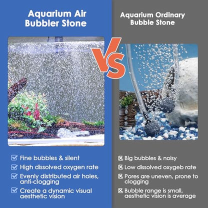 hygger Aquarium Bubble Strip, Nano Air Bubble Curtain Wall Aquarium, Quiet High Dissolved Oxygen Diffuser Fish Tank Bubbler Decorations Self-Sinking for Freshwater Saltwater (27.5 Inch) - size: 27.5 Inch