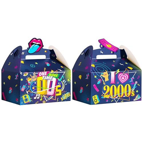 12Pcs Early 2000s Party Favor Boxes Retro Hip Hop Disco Goodie Gift Boxes