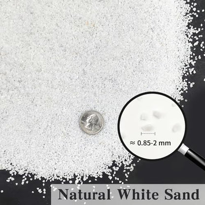 FANTIAN White Aquarium Sand, 5 lbs Fish Tank Sand | Aquarium Substrate Gravel, Safe for Fish Tank, Shrimp, Turtle, Terrariums, Aquatic, Plant, Fire Pits, Candle, Vase, Crafts - color: White, size: 5 LB