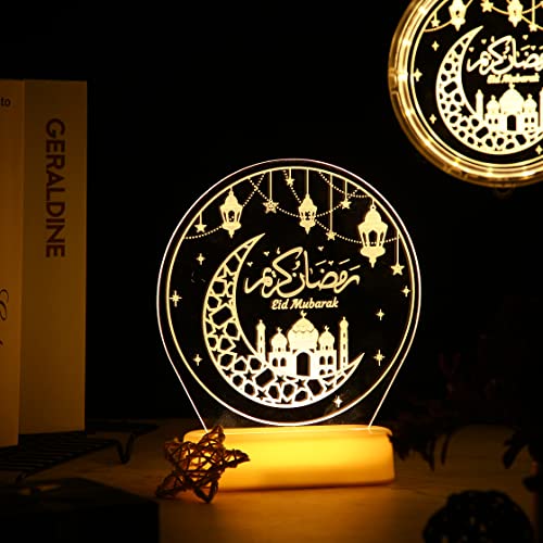 Honoson Ramadan LED Night Lamp Star Moon Eid Mubarak Table Decor Gift