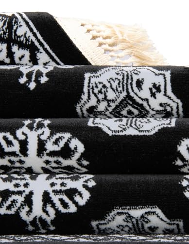 Rugs.com Bokhara Collection Rug – 2x3 Black and White Medium-Pile Rug Perfect for Entryways, Kitchens, Breakfast Nooks, Accent Pieces - color: Black and White, size: 2' x 3'