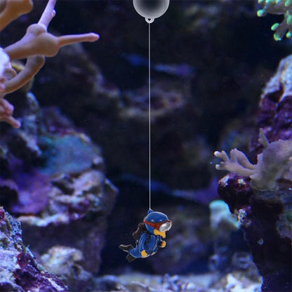 Happyyami Floating Diver Figurines for Aquarium Decor with Movable Joints Stable Buoyancy Mini Scuba Diver Toy Fish Tank Accessories for Home Aquarium