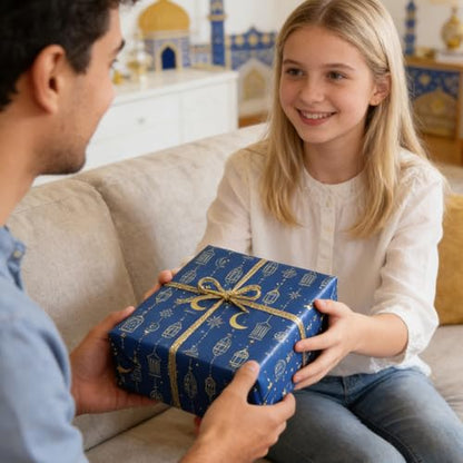 Keluna Ramadan Eid Gift Wrapping Paper - 12 Pcs Wrapping Paper for Ramadan Night Eid Al Fitr Charity Gifting Holy Month Rituals Islamic Festive - color: Ramadan