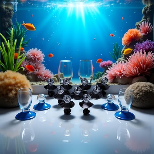 10 Pcs Transparent Aquarium Suction Cup, Plastic Sucker with Clips Fish for Tank Pipe Hose Tube Holder Fish Tank Suction Cups Aquarium Air Pump Accessories (1.2in)