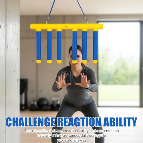 Reflex Game, Hand Eye Coordination Training, Reflex Challenge for Party Nights, Reaction Time Training, Stick Drop Reflex Challenge Game, Catching Sticks Game, Yellow