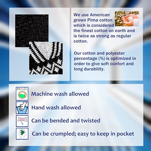 Generic Muslim Hats - Keffiyeh Kufi Hats for Men’s Common use and Islamic Gifts | Skull Cap |Muslim Clothes - Islamic Clothing for Men| 2pcs, 2 Designs, 2 Colors, Black; White & Black