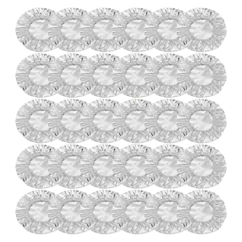 30 Pack Round Aluminum Foil Insulation Sheets, Self-Adhesive Heat Reflective Thermal Insulating Membrane, Waterproof Heat Barrier Pad for Water Tank, Pipe, Kitchen Appliance