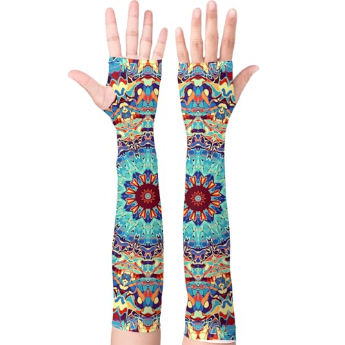 YPHCDO Gardening Sleeves for Women Farm Sun Protection Thorn Proof Cooling Arm Sleeves to Cover Arms for Garden Sports - color: Blue Red
