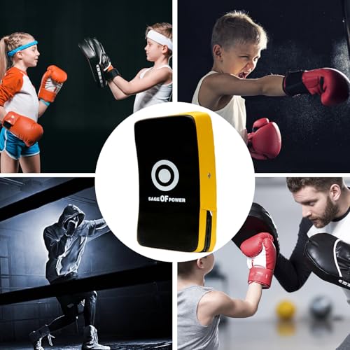 Curved Strike Pad - Professional Boxing Arm Pad, Secure Training Pads, Multi Function Martial Arts Target | Karate Kickboxing MMA Fitness for Karate Kickboxing MMA Fitness - color: yellow