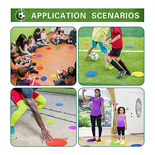 Non Slip Rubber Floor Markers 4 Inch 9 Inch 10 Inch | Multicoloured Poly Dots are suitable for football training and agility drills Marking positions in dance studios - style: 9inch 36pcs