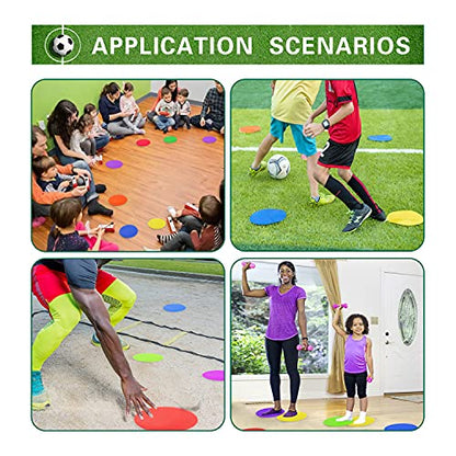 Non Slip Rubber Floor Markers 4 Inch 9 Inch 10 Inch | Multicoloured Poly Dots are suitable for football training and agility drills Marking positions in dance studios - style: 9inch 36pcs