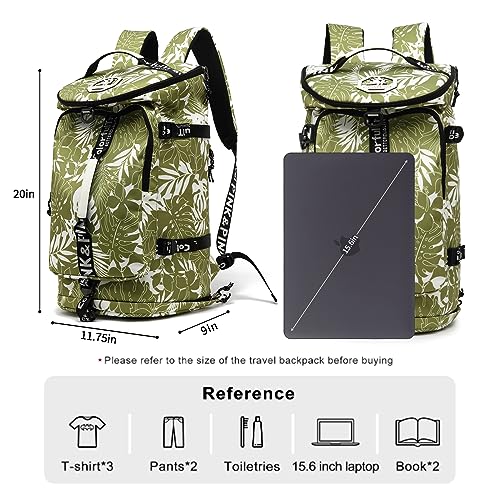gym duffel bag backpack wrestling bag with shoe compartment 4 kinds of back method waterproof sports walking laptop - color: A-floral Green