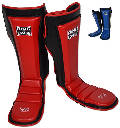 Ultima GelTech MMA Muay Thai Grappling Shin Instep Shin Guards - color: Red, size: X-Large
