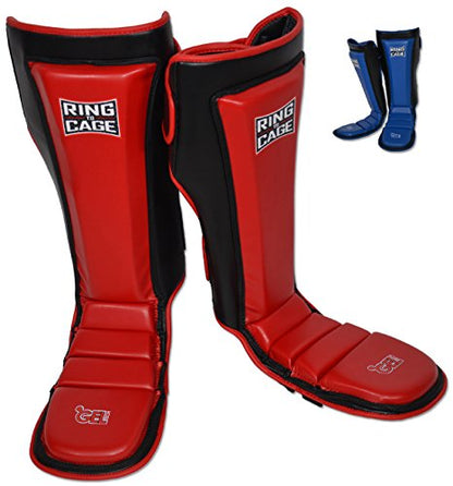 Ultima GelTech MMA Muay Thai Grappling Shin Instep Shin Guards - color: Red, size: X-Large