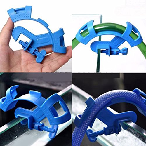 Yosoo Adjustable Aquarium Hose Holder Fish Filter Water Pipe Mount Pack of 5 - Blue