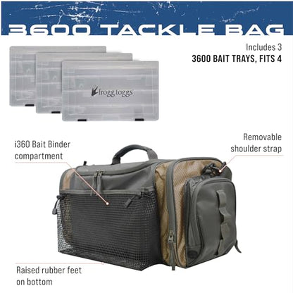 FROGG TOGGS Heavy Duty Fishing Tackle Duffle Bag, Solid Brown Elements, 3600 - color: Solid Elements Brown, style: 3600