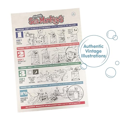 Sea-Monkeys: Retro Instant Life Kit - Tiny Brine Shrimp Growth Set, World's Only Instant Pet, Create Life, Just Add Water, Educational Kit, Kids 6+