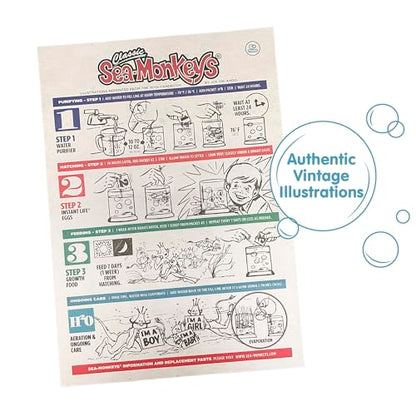 Sea-Monkeys: Retro Instant Life Kit - Tiny Brine Shrimp Growth Set, World's Only Instant Pet, Create Life, Just Add Water, Educational Kit, Kids 6+